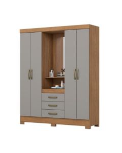 Placard Briz B24-166 Roble/Gris 4Ptas C/Espejo