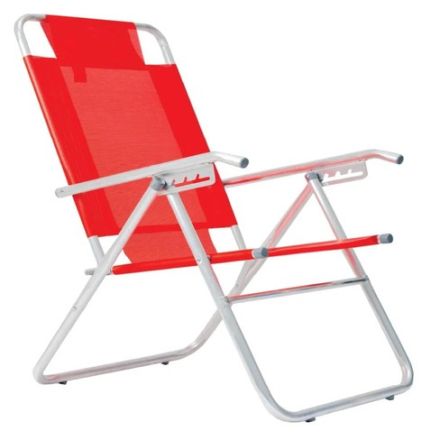 Reposera Plegable Descansar Art. 80015 Caño Aluminio 1" 5 Posiciones